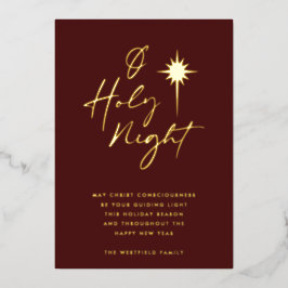 O Heiliger Nachtstern von Bethlehem Burgund und Go Folien Feiertagskarte