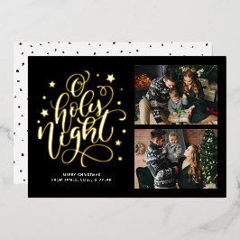 O Holiday Card Foto für die Nacht Folieneinladung