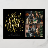 O Holiday Card Foto für die Nacht Folieneinladung (Vorderseite)