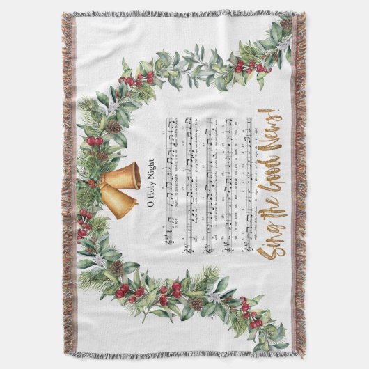 O HOLY NIGHT Christliche Weihnachtskrippe Decke (Vorderseite Vertikal)