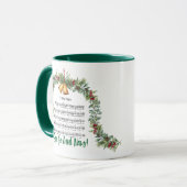 O HOLY NIGHT Christmas Hymn Green Scripture Tasse (Vorderseite Links)