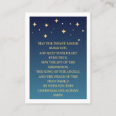 O Holy Night Elegant Christmas Prayer Card Platzkarte (Rückseite)