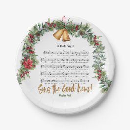 O HOLY NIGHT Elegantes Christliches Weihnachtsfest Pappteller
