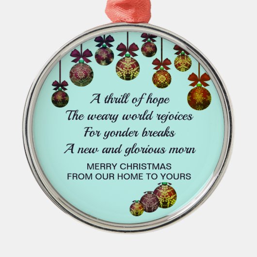 O HOLY NIGHT | Festliche Bausteine | Weihnachten Ornament Aus Metall (Vorne)