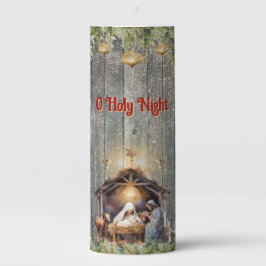 O Holy Night" Nativity Scene Candle Stumpenkerze