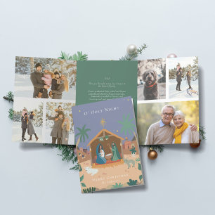 O' Holy Night Nativity Scene Christmas Dreifach Gefaltete Urlaubskarte