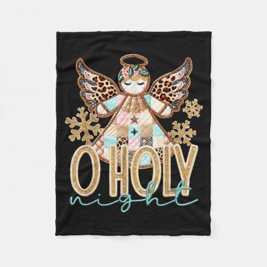 O Holy Night Patchwork Angel Christian Jesus Chris Fleecedecke (Vorderseite)