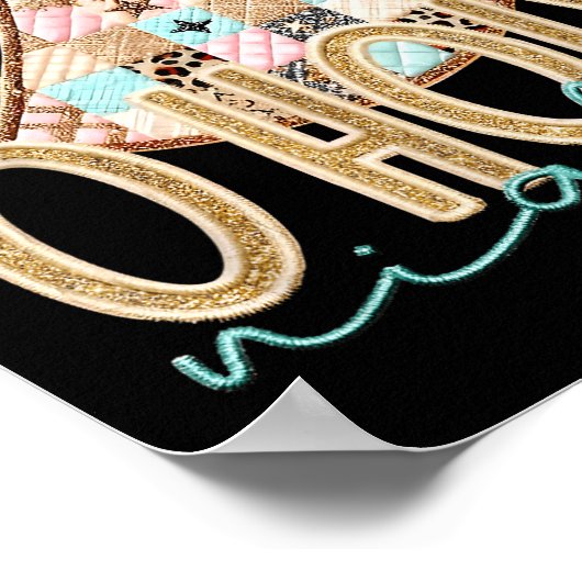 O Holy Night Patchwork Angel Christian Jesus Chris Poster (Ecke)