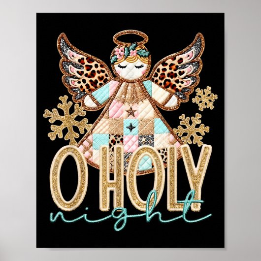 O Holy Night Patchwork Angel Christian Jesus Chris Poster (Vorne)