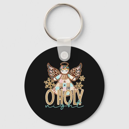 O Holy Night Patchwork Angel Christian Jesus Chris Schlüsselanhänger (Vorderseite)