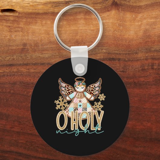 O Holy Night Patchwork Angel Christian Jesus Chris Schlüsselanhänger (Vorderseite)