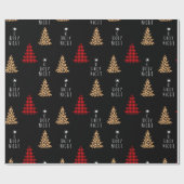 O Holy Night Red Buffalo Kariert Leopard Weihnacht Geschenkpapier (Flach)