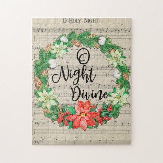 O Holy Night Sheet Music Christmas Wreath Puzzle