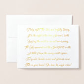 O Holy Night Song Texte Foil Christmas Card Folienkarte (Vorderseite mit Umschlag)