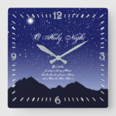 O Holy Night Square Wall Clock Quadratische Wanduhr (Vorderseite)