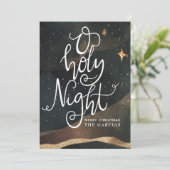 O Holy Night Starry Sky Christmas Card (Stehend Vorderseite)