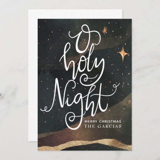 O Holy Night Starry Sky Christmas Card (Vorne/Hinten)