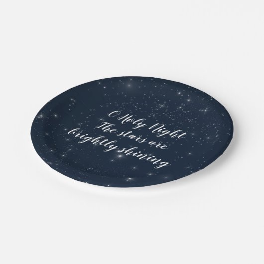 O Holy Night Stars Weihnachtslied Pappteller (Schrägansicht)