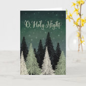 O Holy Night Trees Stars Sky Karte (Gelbe Blume)