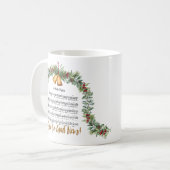 O HOLY NIGHT Weihnachtskrippe Hymne-Schrift Kaffeetasse (Vorderseite Links)