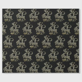 O Holy Nights White Glitzer Typografie Muster Geschenkpapier (Flach)