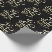 O Holy Nights White Glitzer Typografie Muster Geschenkpapier (Ecke)