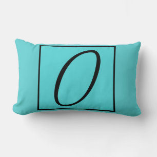 O INITIAL KISSEN - Buchstabe O auf Aqua-Hintergrun