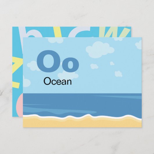 O ist für Ocean - Alphabet Flash Card Postkarte (Vorne/Hinten)