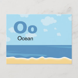 O ist für Ocean - Alphabet Flash Card Postkarte