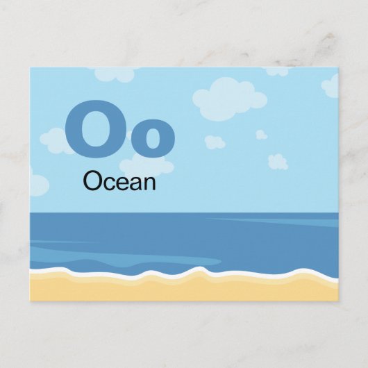 O ist für Ocean - Alphabet Flash Card Postkarte (Vorderseite)