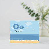 O ist für Ocean - Alphabet Flash Card Postkarte (Stehend Vorderseite)