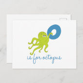 O ist für Octopus Postkarte (Vorne/Hinten)