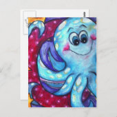 O ist für Octopus Postkarte (Vorne/Hinten)