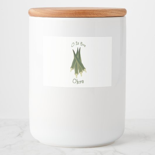 O ist für Okra Lebensmitteletikett (Vorderseite)