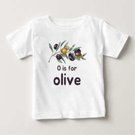 O ist für OLIVE Green Veggie Alphabet O Baby T-shirt