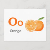 O ist für Orange - Alphabet Flash Card Postkarte (Vorderseite)