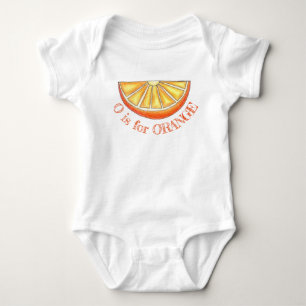 O ist für ORANGE Citrus Fruit Slice Alphabet Lette Baby Strampler