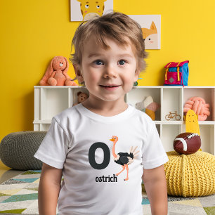 O ist für Ostrich: Adorable Alphabet Learning Kleinkind T-shirt