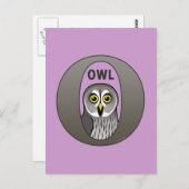 O ist für Owl Postkarte (Vorne/Hinten)