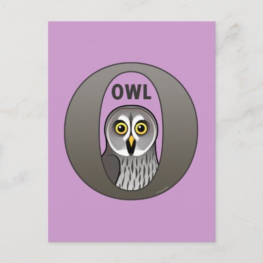 O ist für Owl Postkarte (Vorderseite)