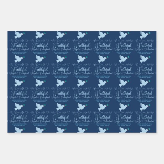 O komm alle deine glücklichen blauen religiösen We Geschenkpapier Set (Vorderseite 3)