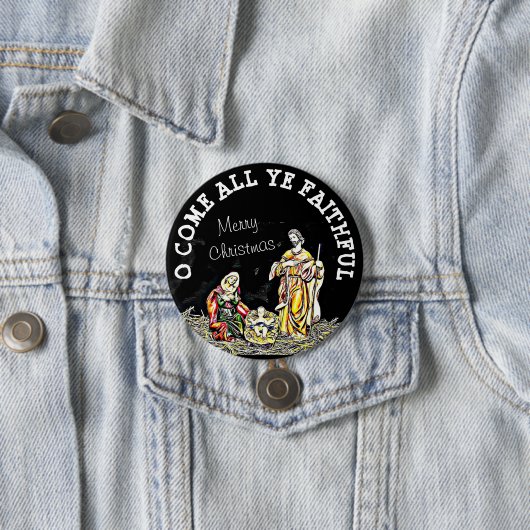 O Komm alles, was ihr leidenschaftlicher Weihnacht Button (Beispiel)