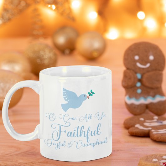 O komm, dein treuer, religiöser Weihnachtsabend Kaffeetasse