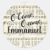 O Komm, Emmanuel Classic Round Sticker (Vorderseite)