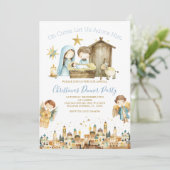 O Komm Lass uns Adore Ihm Christlichen Krippenurla Einladung (Stehend Vorderseite)