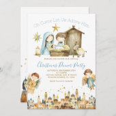 O Komm Lass uns Adore Ihm Christlichen Krippenurla Einladung (Vorne/Hinten)