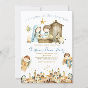 O Komm Lass uns Adore Ihm Christlichen Krippenurla Einladung