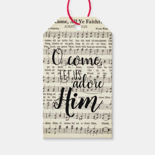 O komm, Lass uns Adore zu seinen Geschenktafeln Geschenkanhänger (Vorderseite)