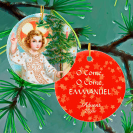 O komm, o komm, Emmanuel (Detail) Advent Keramik Ornament