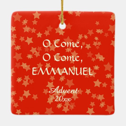 O komm, o komm, Emmanuel (Detail) Advent Keramikornament (Rückseite)